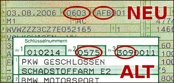 Fahrzeugschein Beispiel